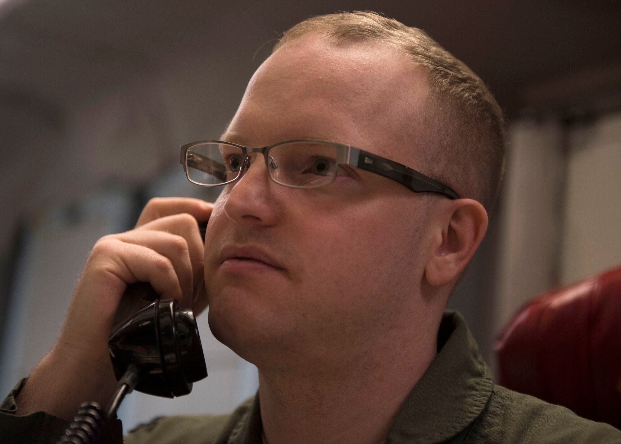 Shea, who completed 203 alerts while on active duty, calls the flight security controller during his first alert as an IMA.
