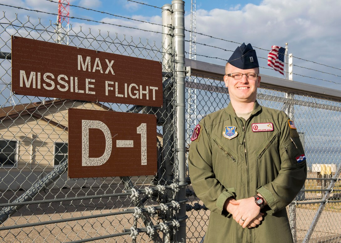 Shea, an individual mobilization augmentee assigned to the 91st Operations Support Squadron, stands outside Missile Alert Facility Delta-01 at Max, North Dakota, Oct. 26. (U.S. Air Force photo by Senior Airman Alyssa M. Akers)