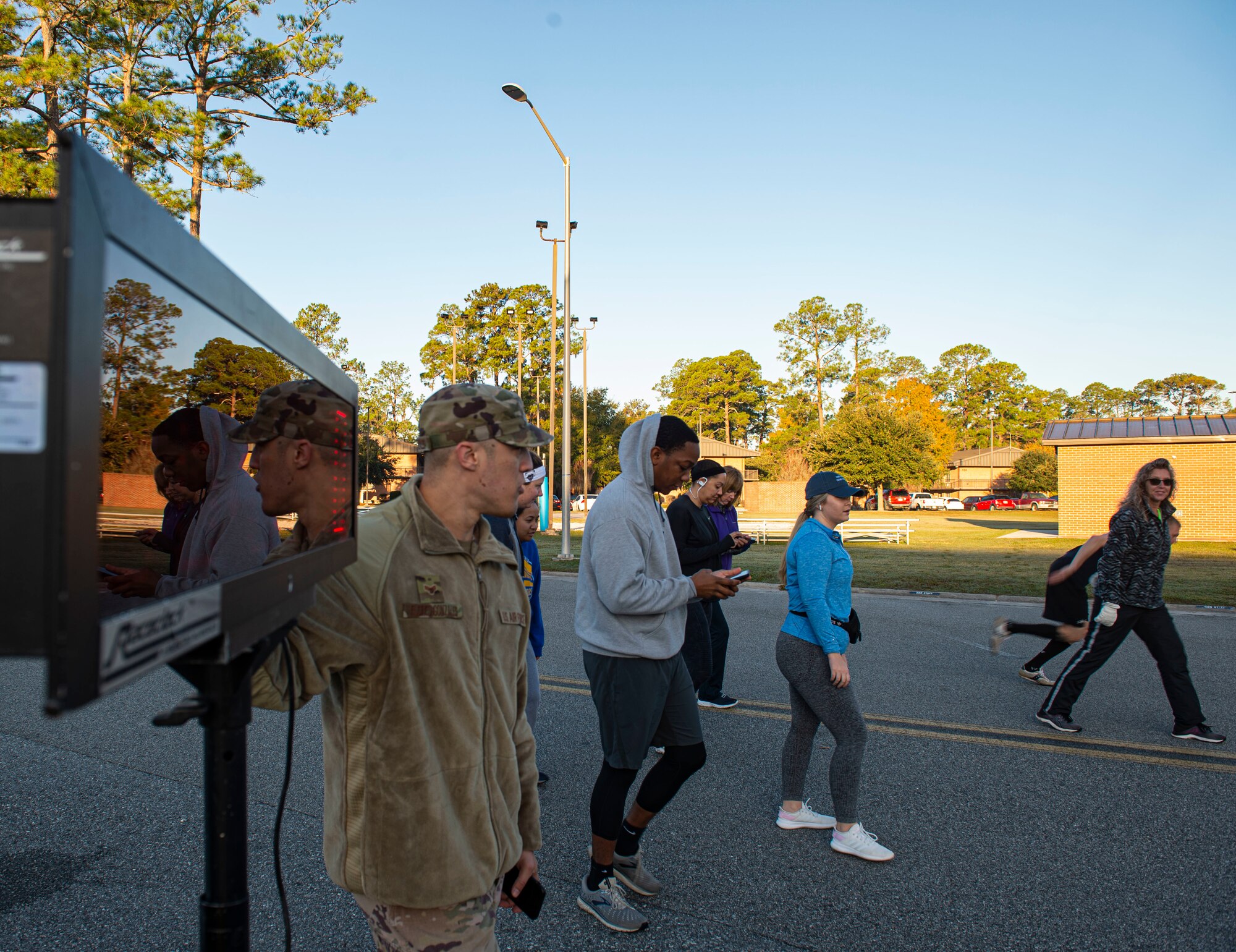 A photo of participants running in the Gobble 'Til You Wobble 5K
