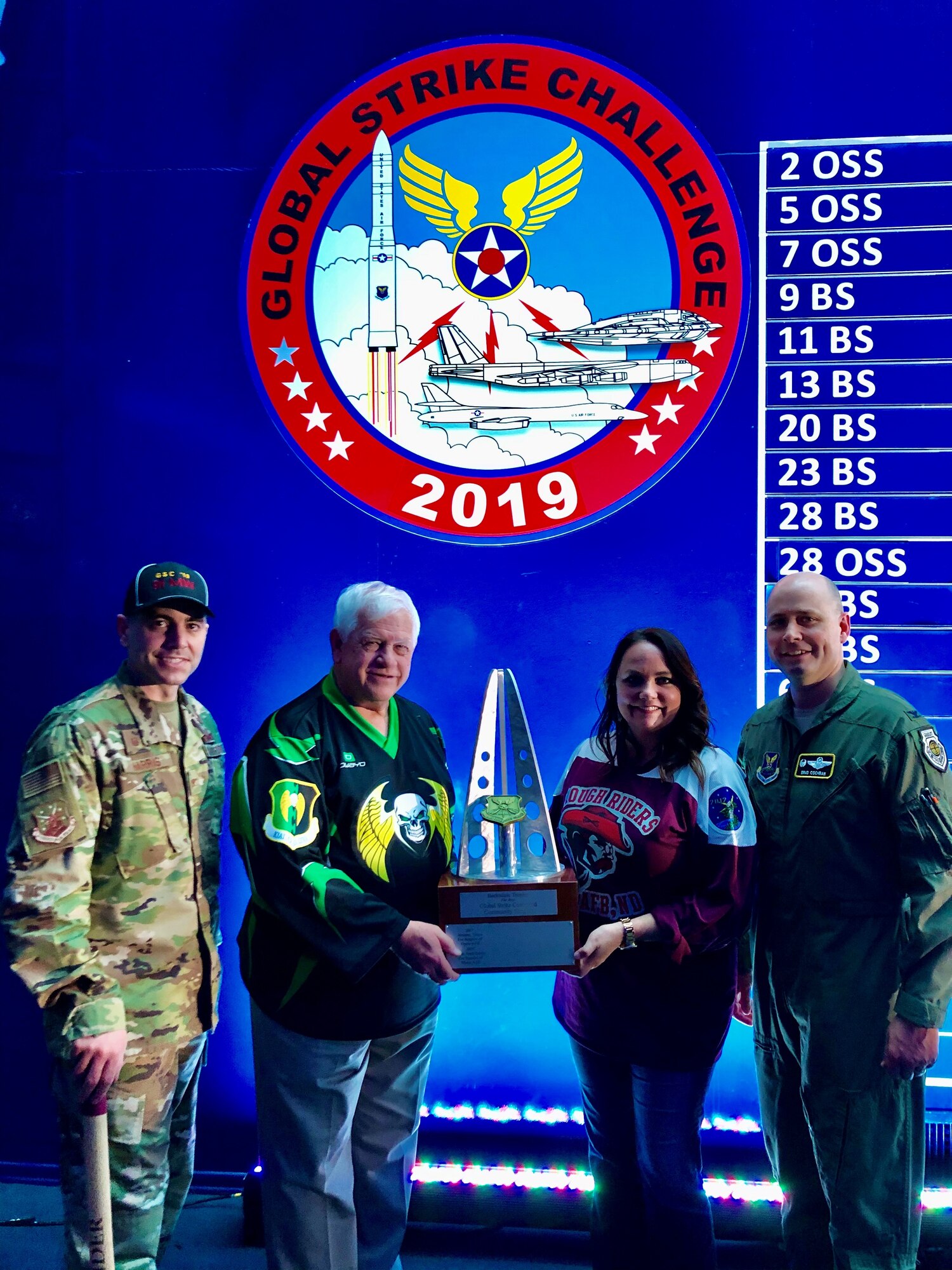 The community of Minot, North Dakota, took home the Barksdale Trophy for the outstanding community support to an AFGSC base during the 2019 Global Strike Challenge scoreposting Nov. 20 at Barksdale Air Force Base, La.