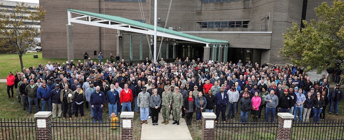 While visiting the shipyard Nov. 22, VADM Thomas Moore, Commander, Naval Sea Systems Command (NAVSEA), thanked Norfolk Naval Shipyard (NNSY) and Defense Logistics Agency (DLA) personnel for their work on USS Harry S. Truman (CVN 75).