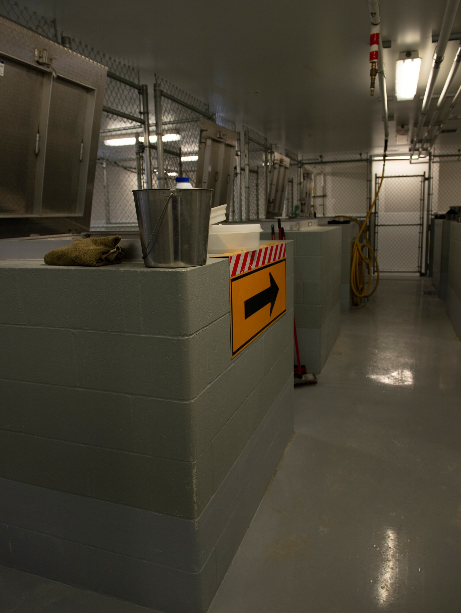 The 55th Security Forces Squadron military working dog kennels are now fully operational at Offutt Air Force Base, Neb., Nov. 18, 2019. Team Offutt is making headway toward restoration on many structures that were damaged during the historic flood earlier this year.