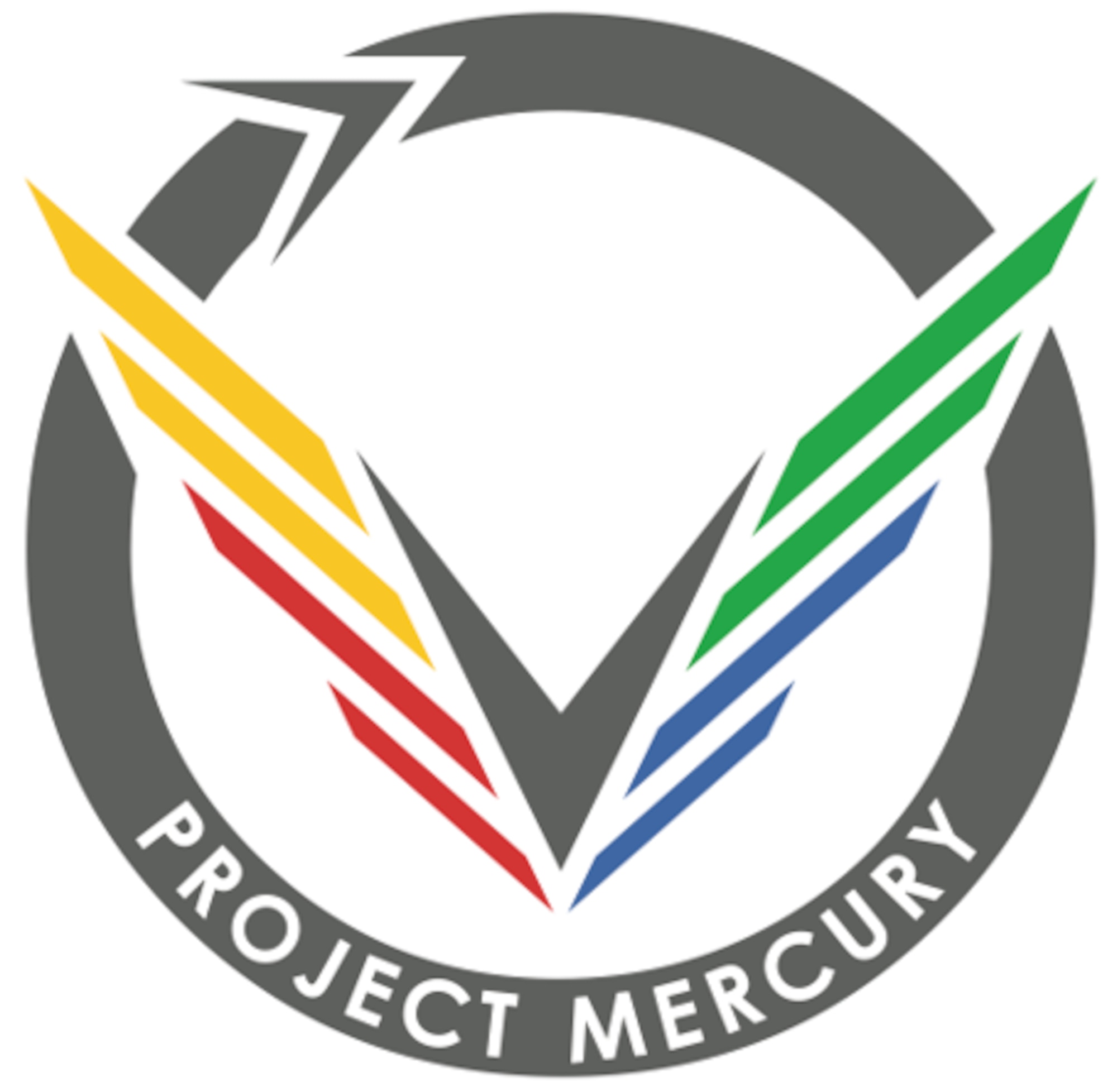 AU Project Mercury, as seen in the atch’d logo, metaphorically launches Airmen into orbit around our Air Force bureaucracy during their 90-day cohort period so they can innovate and incubate new concepts and technologies.  Following the 90-day period, Airmen return from orbit to pitch their proofs of concept and transition the new concepts and technologies into the Air Force.  The launch vehicle for AU Project Mercury is the Innovation Genome methodology created by Dr. Jeff DeGraff (Innovatrium and University of Michigan).  The four colors (red, blue, yellow, green) in the logo are the color codes from the Innovation Genome and relate to how individuals and organization innovate (i.e., engineer/control, athlete/compete, sage/collaborate, artist/create).
