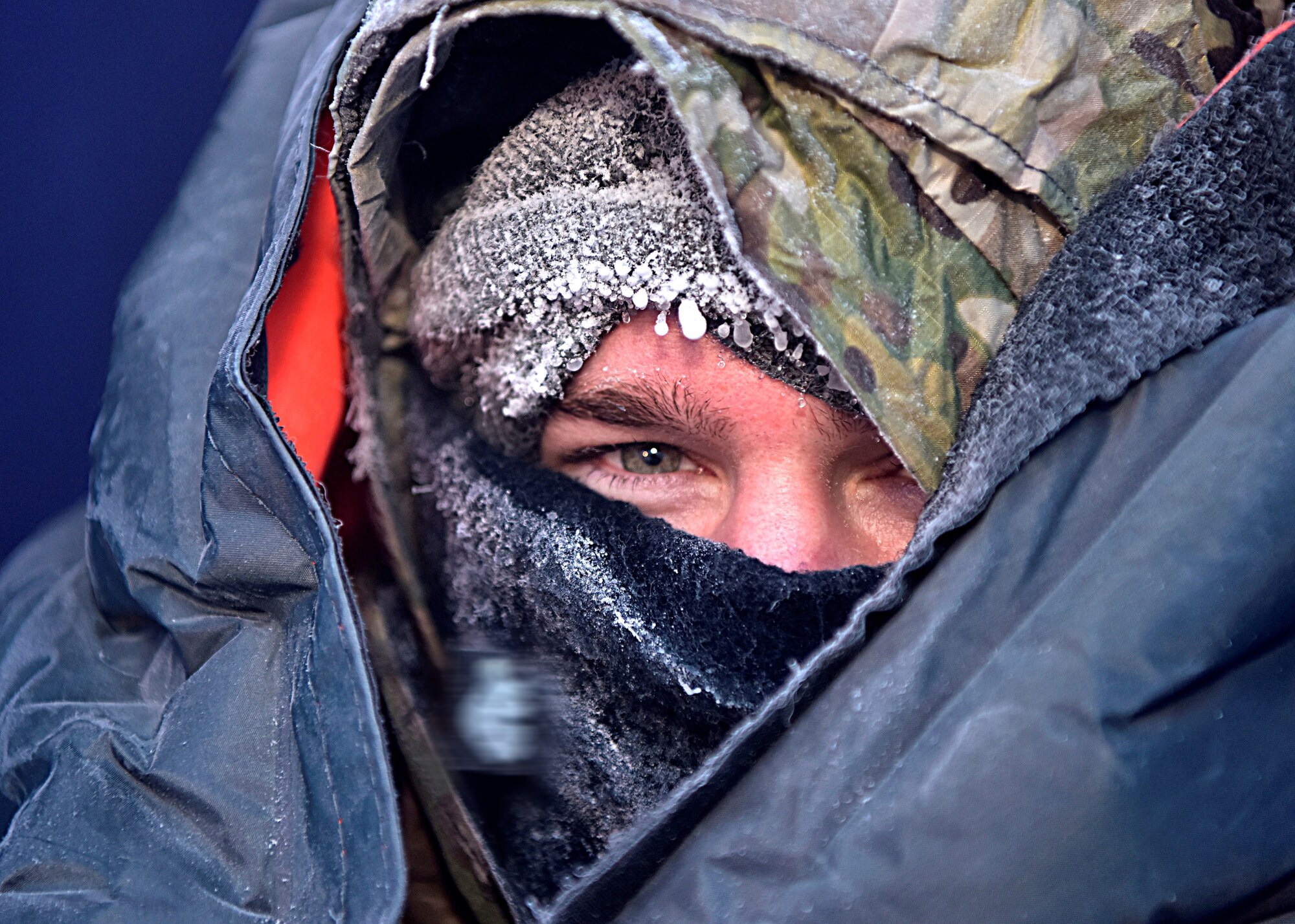 Arctic Survival School instructor tests an F-35A Lightning II survival-gear kit
