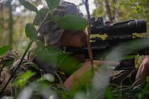 U.S. Marines conduct patrolling drills during exercise Fuji Viper 20-2 on Camp Fuji, Japan, Nov. 13, 2019. Fuji Viper is a regularly scheduled training evolution that allows infantry units to maintain their lethality and proficiency in infantry and combined arms tactics. This iteration of the exercise is executed by an activated reserve unit, 1st Battalion, 25th Marine Regiment, currently attached to 4th Marine Regiment, 3rd Marine Division, as part of the unit deployment program. (U.S. Marine Corps photo by Lance Cpl. Ujian Gosun)