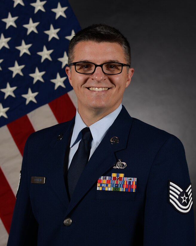 Official photo of Technical Sergeant Charles Cothran, pianist with Pacific Trends of the United States Air Force Band of the Pacific, Yokota Air Base, Japan.