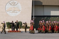 Army Gen. Mark A. Milley, chairman of the Joint Chiefs of Staff, is hosted by Jordanian Air Force Lt. Gen. Yousef al-Hunaiti, chairman of the Joint Chiefs of Staff of the Jordanian Armed Forces, for an Honors Arrival Ceremony in Amman, Jordan, Nov. 24, 2019.