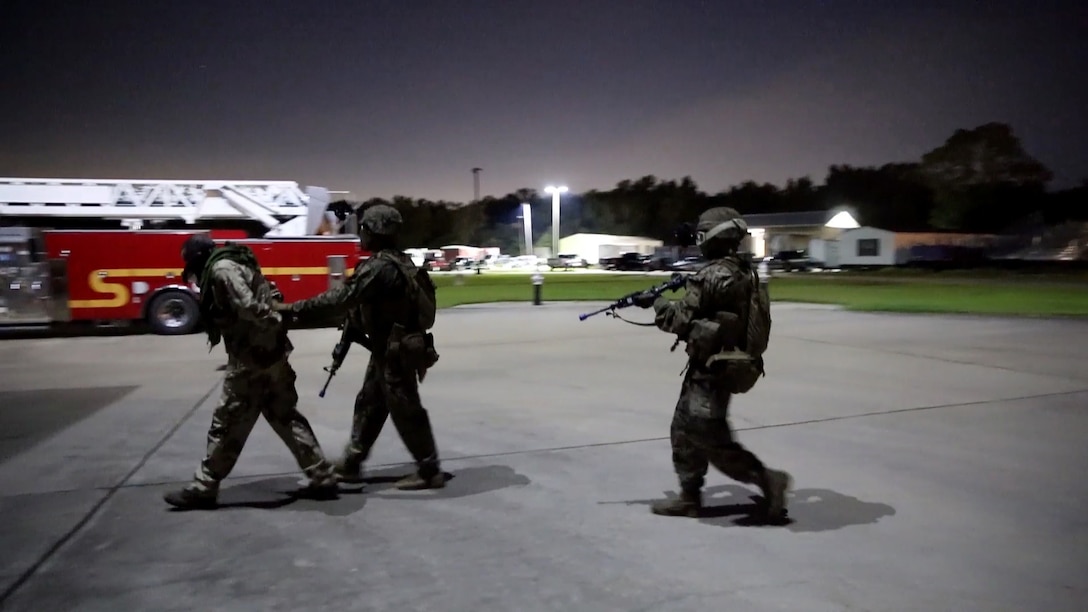 Marines with 3rd Assault Amphibian Battalion from 1st Marine Division participated in Marine Forces Special Operations Command's unit readiness exercise, RAVEN. The exercise serves as the certification exercise for a soon-to-be deploying Marine Special Operations Company. It has evolved into a multilevel venue to integrate the various command structures and capabilities deployed by MARSOC. Each level of command, down to the team, is challenged in planning and executing, and command and controlling activities in urban environments. It is also an opportunity to enhance collaboration and strengthen our operational relationships between members of the SOF community, conventional Marine Corps units and other partners with whom Marine Raiders work closely, ensuring MARSOC provides the nation with an agile, adaptive force to meet the complex demands of the future operating environment.