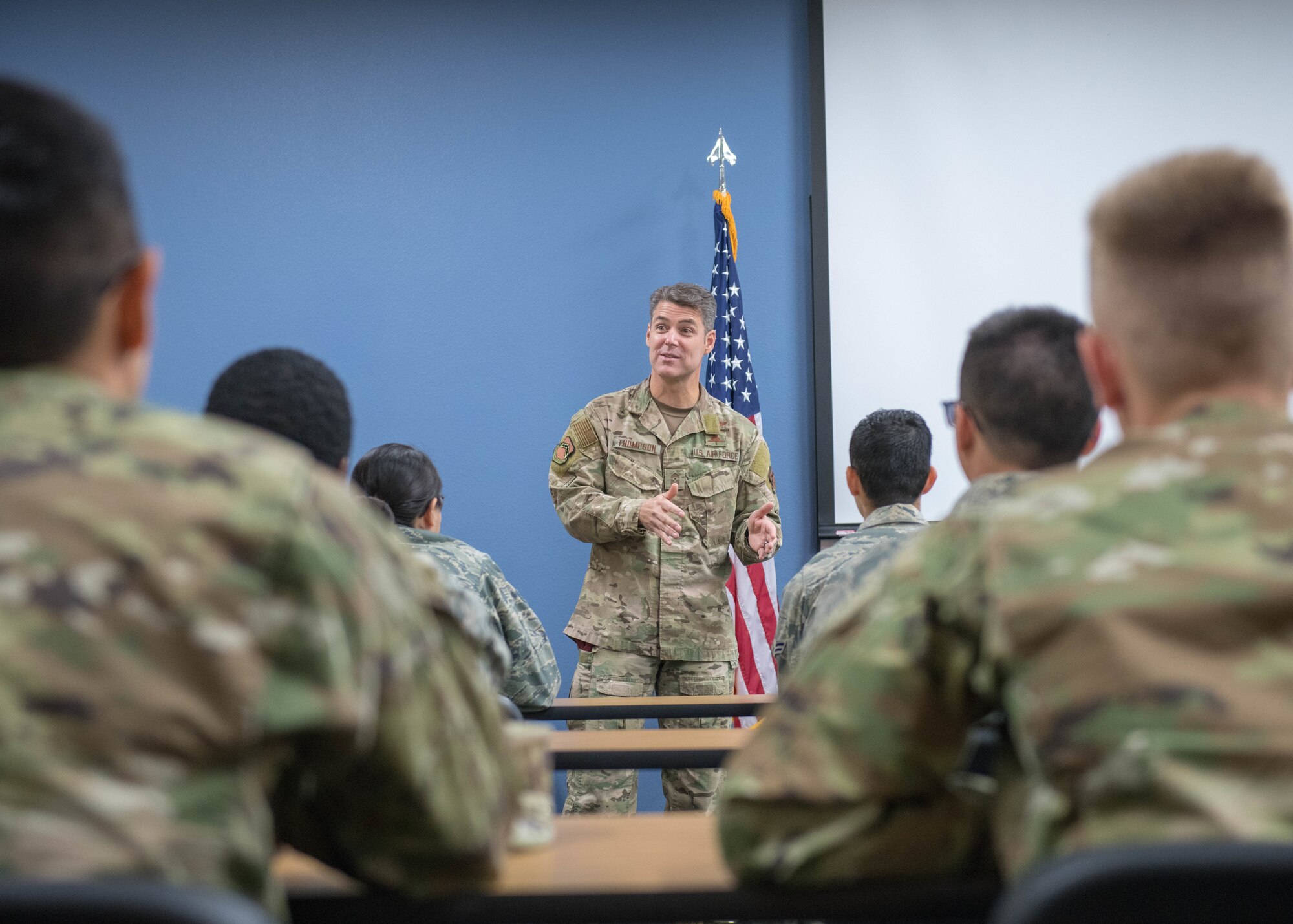 Command chief informs Airmen on their role in the mission