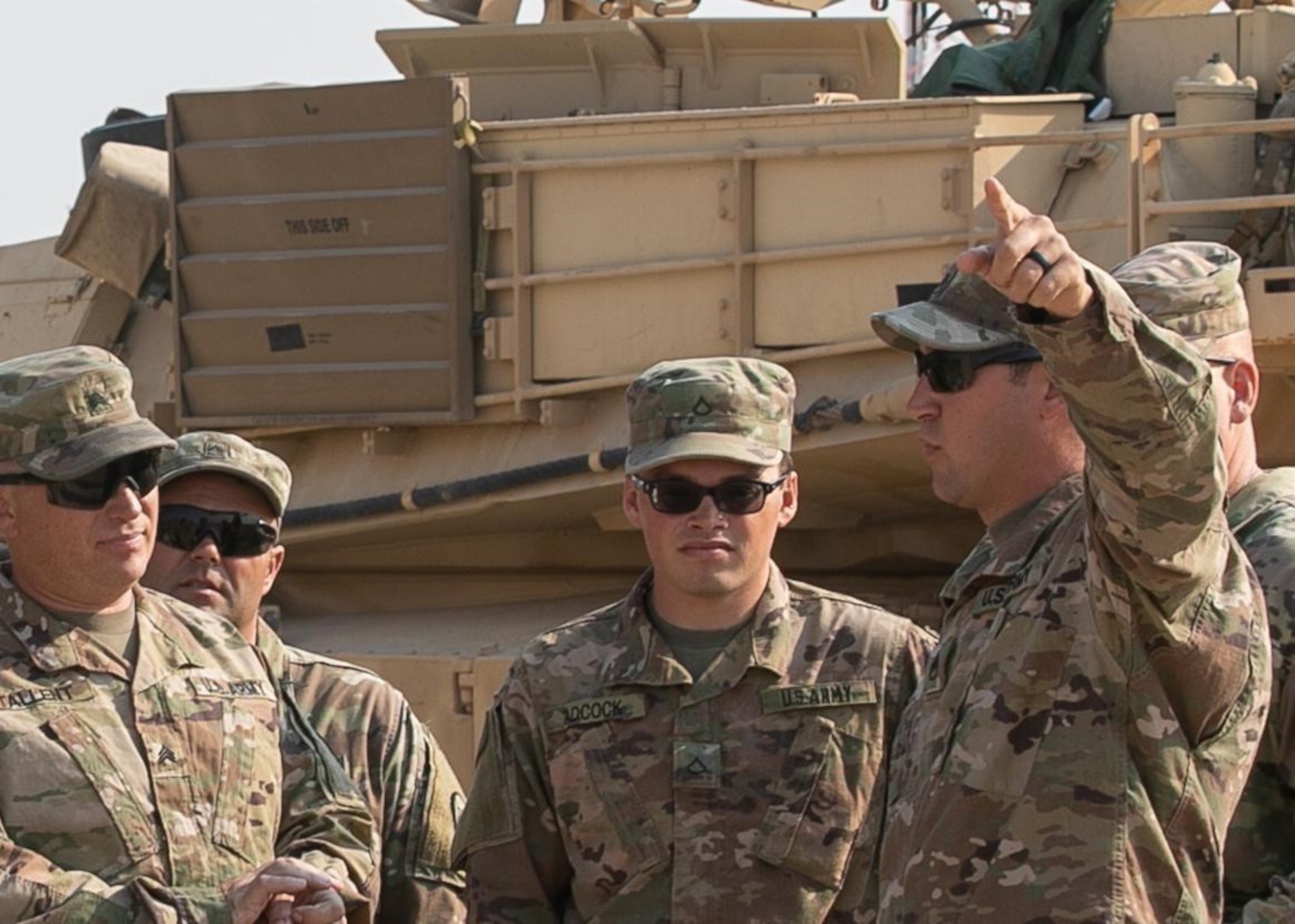 U.S. Army Staff Sgt. Aaron Butler, a tank commander in the 1-252 Armor Regiment, 30th Armored Brigade Combat Team, North Carolina Army National Guard, prepares for movement to the gunnery ranges in Kuwait, Nov. 25, 2019. This is Butler’s third deployment and the third time he will be away from home during the holidays.