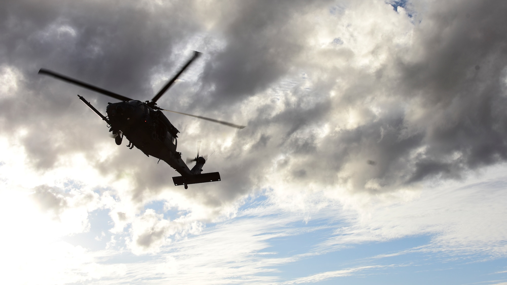 Helicopter prepares to land