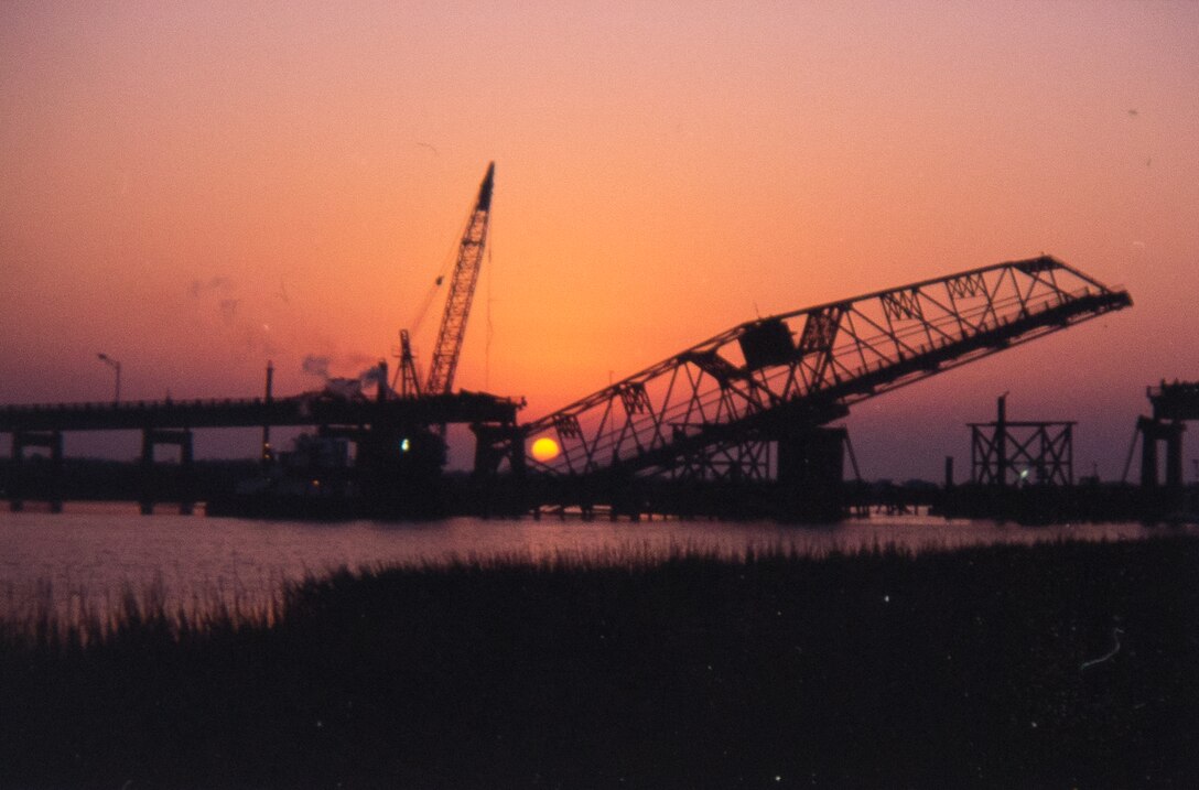 Ben Sawyer Bridge after Hurricane Hugo