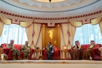 Army Gen. Mark A. Milley, chairman of the Joint Chiefs of Staff, meets with His Majesty, King Hamad bin Isa Al Khalifa, the King of the Kingdom of Bahrain during a visit to Manama, Bahrain, Nov. 25, 2019.