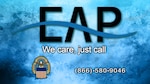 Employee Assistance Logo and DLA crest with the slogan, "We care, just call," and the phone number, 866-580-9046.