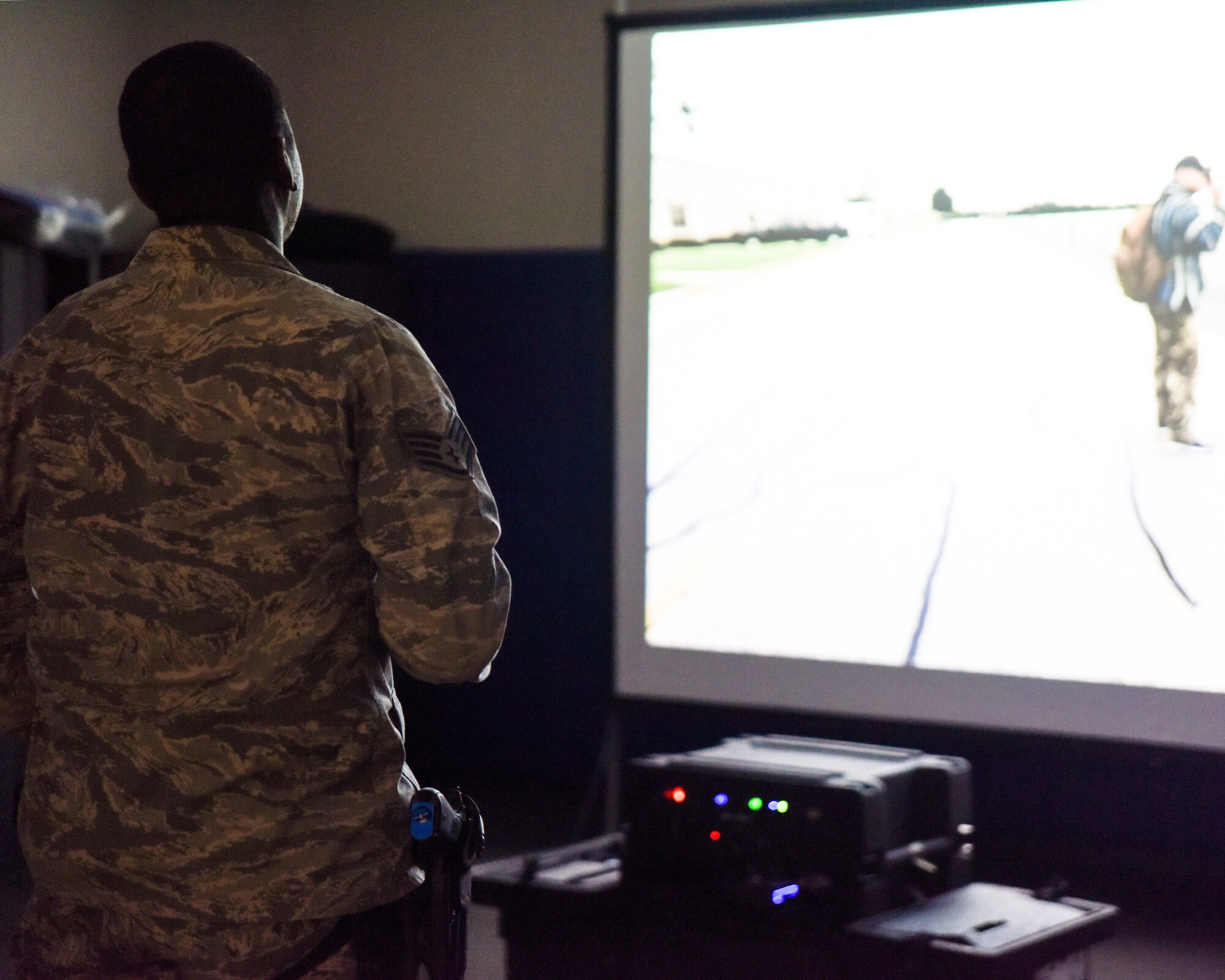 189th Security Forces Squadron complete annual force training via virtual reality.