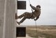 A U.S. Customs and Border Patrol Border Tactical agent rappels down Laughlin Air Force Base, Texas’ fire drill tower Nov. 22, 2019. The Laughlin fire drill tower enabled the BORTAC and BORSTAR teams to train closer to home, and spend more time practicing than travelling to Hebbronville, Texas or laying a flatbed trailer over a cliffside ridge.
