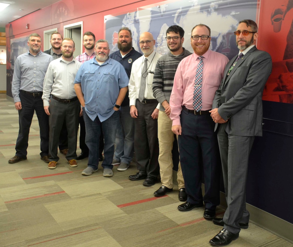 Employees from the DLA Troop Support Subsistence supply chain show off their beards to commemorate the final days of No-Shave November, Nov. 26, 2019 in Philadelphia.  No-Shave November is an annual campaign to bring awareness to cancer and encourage participants to donate the money typically used for shaving supplies to a local charity. (Photo by Alexandria Brimage-Gray/DLA Troop Support)