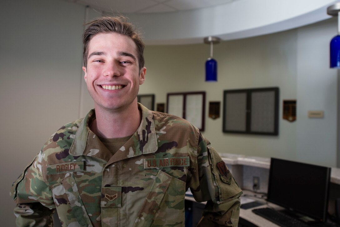 A photo of an Airman, from the 23d Force Support Squadron, smiling for a photo.