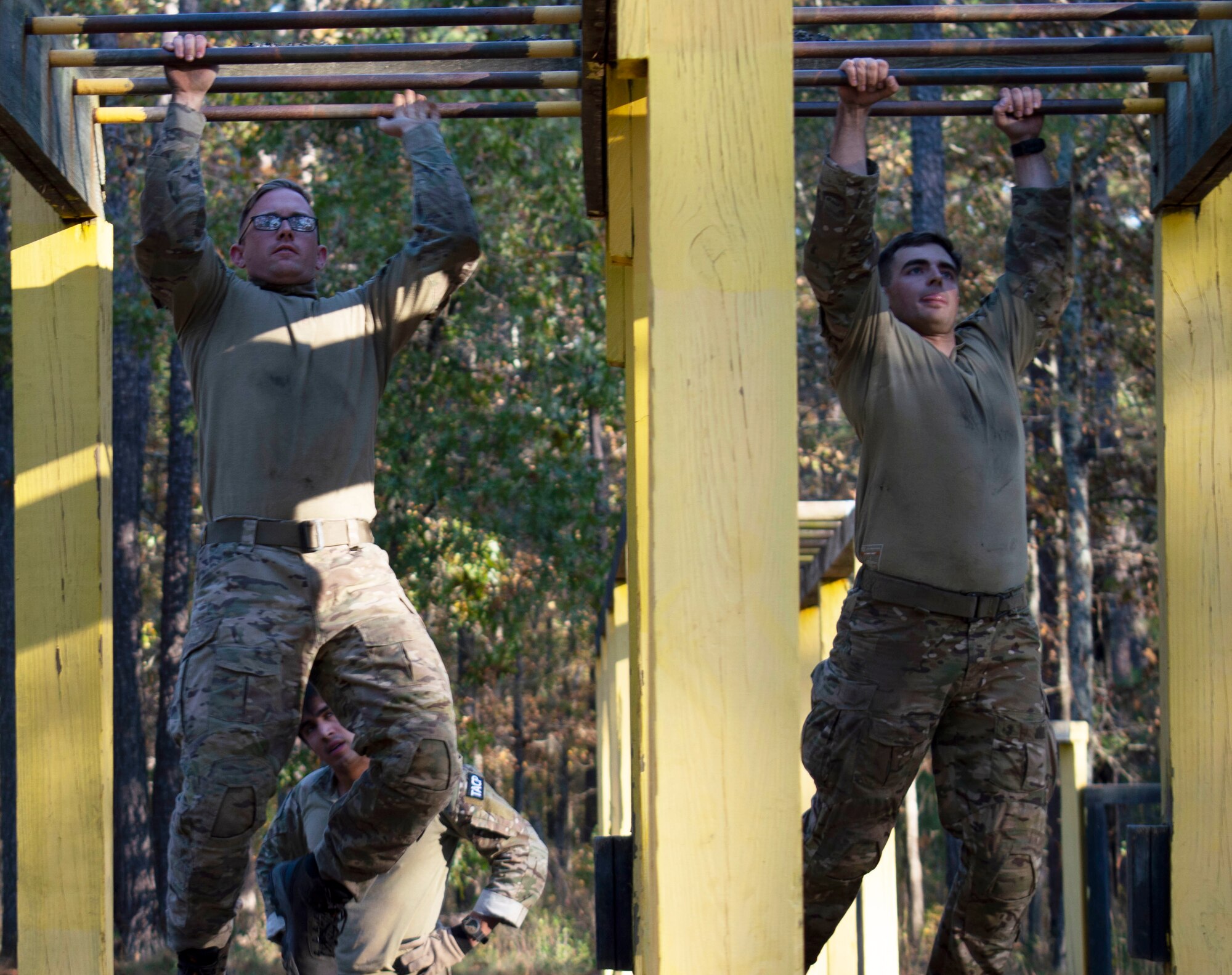 Twenty-four Airmen completed the 2019 Dragon Challenge at Pope Army Airfield Nov. 5-7. The annual three day competition is designed to prepare Airmen for the stress of combat includes a battlefield fitness test, shooting, casualty care, land navigation, obstacle course, knowledge test and combatives.