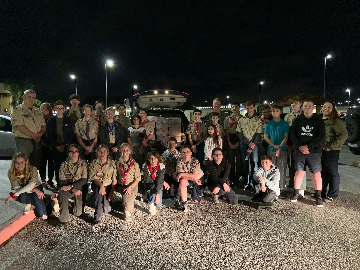 Rear Adm. Zirkle, Scouts Support Sailors aboard USS Abraham Lincoln