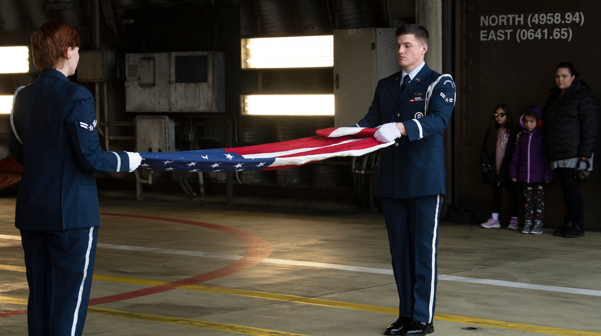 Mayfield's family was invited to the flag folding and received the flag after it was flown in an F-16