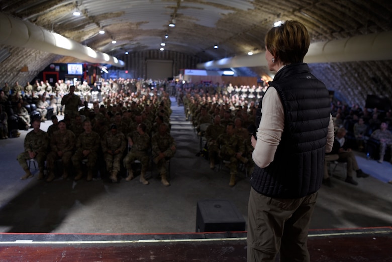 SECAF and CSAF address Airmen during an all-call