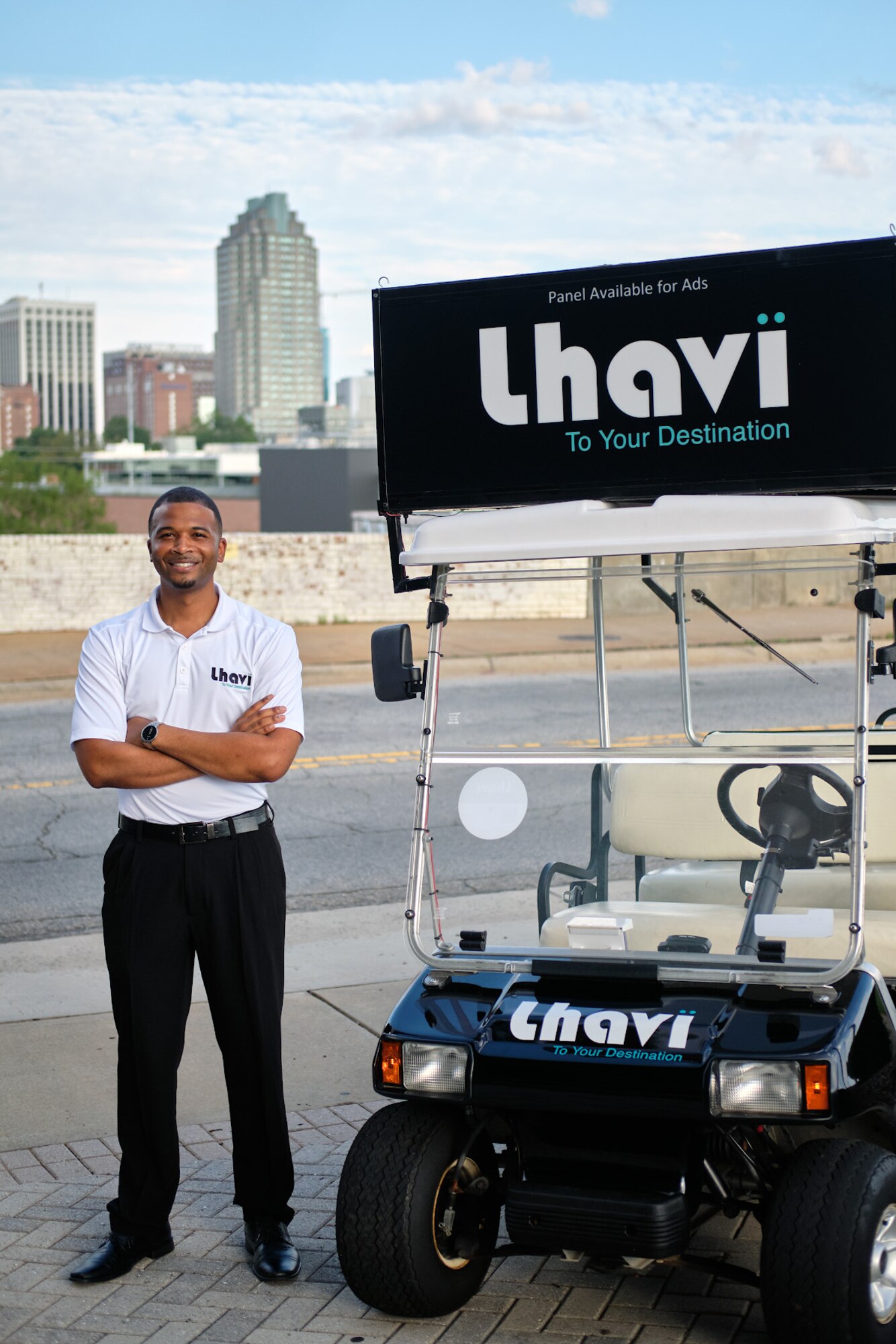 Nathaniel Torres, a self-proclaimed analytical thinker, launched Lhavi, a transportation service in Downtown Raleigh, North Carolina, June 25, 2019.