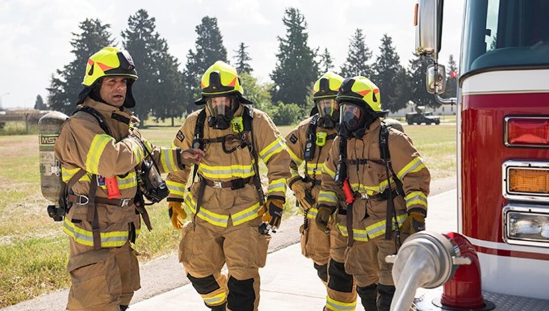 Firefighters from the 39th Civil Engineer Squadron conduct live-fire training May 8, 2019, at Incirlik Air Base, Turkey. Incirlik Firefighters are slated to celebrate Fire Prevention Week from Oct. 6-12, 2019 and this year’s theme is “Not Every Hero Wears a Cape. Plan and Practice Your Escape.” (U.S. Air Force photo by Staff Sgt. Ceaira Tinsley)