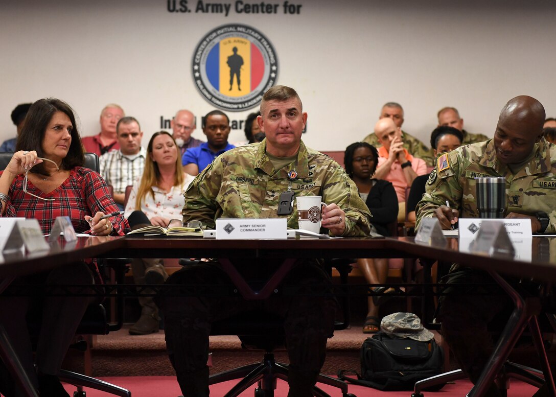 U.S. Army Maj. Gen. Lonnie G. Hibbard, Center for Initial Military Training commanding general, listens to a presenter during the Army Family Action Plan conference at Joint Base Langley-Eustis, Virginia, Sept. 24-26, 2019.
