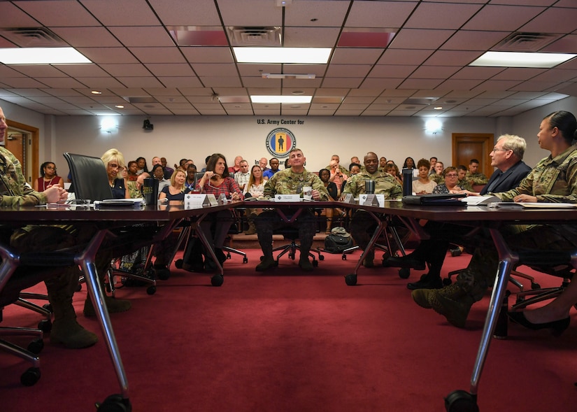 Fort Eustis leaders discuss community concerns during the Army Family Action Plan conference at Joint Base Langley-Eustis, Virginia, Sept. 24-26, 2019.