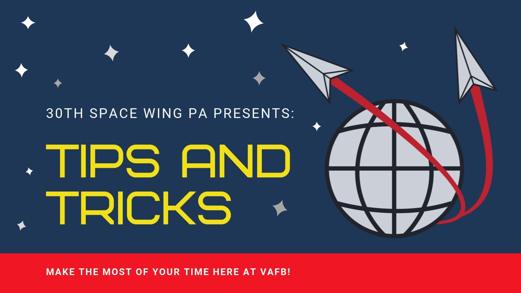 Whether a member is new to the base, new to the Air Force or has been in the military for 20 years, it is always helpful to learn or be reminded of useful information about the base or special programs that are offered there. Here at Vandenberg Air Force Base, Calif., there are some golden tips and tricks that can benefit members across the installation.