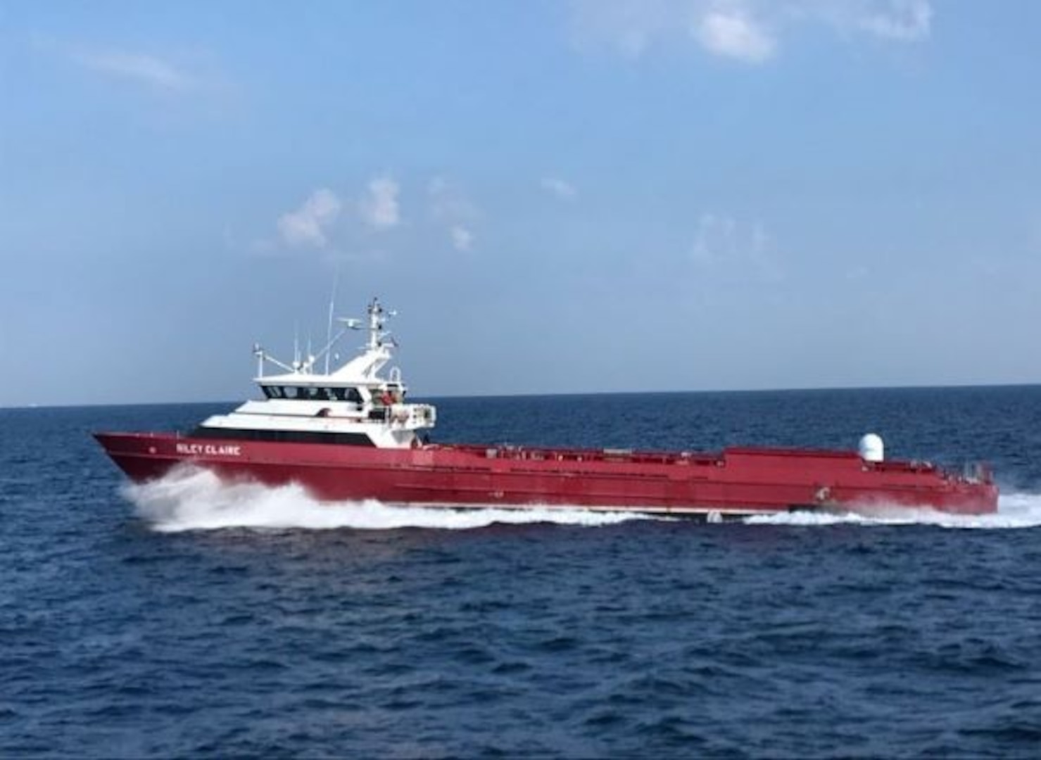 A Ghost Fleet Overlord test vessel takes part in a capstone demonstration during the conclusion of Phase I of the program in September.