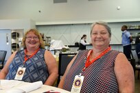 Merry Neff, left, Decatur, Illinois resident, and Julie Magana, also from Decatur, attend a Gold Star Mother’s Day luncheon at Cantigny Park, September 29, 2019, in west suburban Wheaton, Illinois.