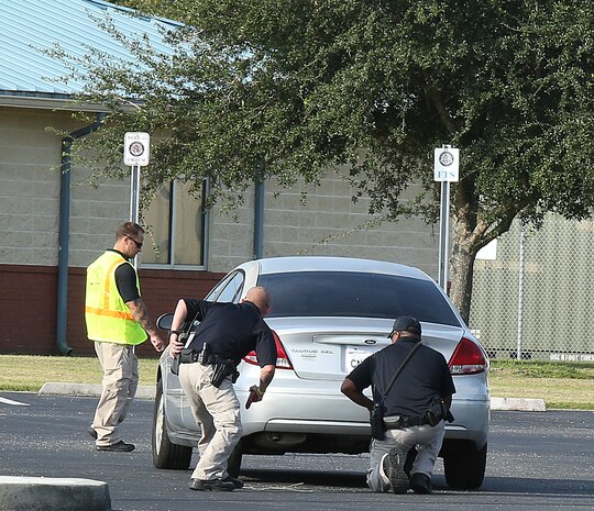 Marine Corps Support Facility Blount Island hosts annual exercise. The purpose of the exercise is to evaluate the police force’s training in responding to the scenarios. Another critical task was to establish a Unified Command with local responders to properly react to the threat. (U.S. Marine Corps photo by Nathan Hanks)