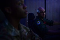 Remotely Piloted Aircraft aircrew fly simulated missions in an MQ-9 Reaper cockpit at Creech Air Force Base, Nevada, Sept. 4, 2019. The RPA mission is supported by Airmen in a variety of roles, including intelligence analysts, air traffic controllers and maintenance professionals. (U.S. Air Force photo by Senior Airman Haley Stevens)