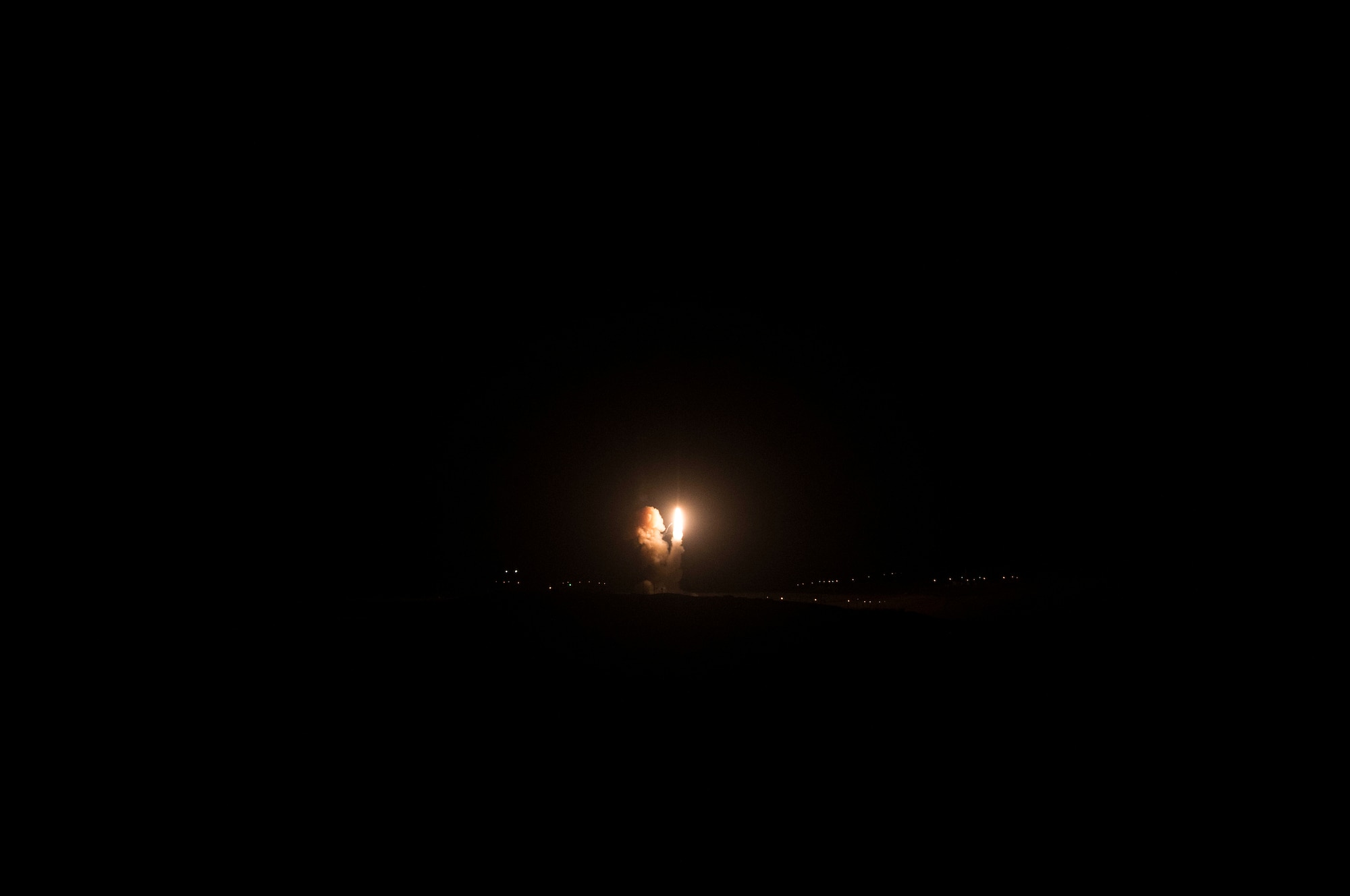 Photo of Minuteman III intercontinental ballistic missile launch from Vandenberg Air Force Base.