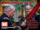 Major Gen. Richard Kaiser, left, presents the Corps of Engineers colors to incoming St. Paul District Commander Karl Jansen during a change of command ceremony in St. Paul, Minnesota, July 10.