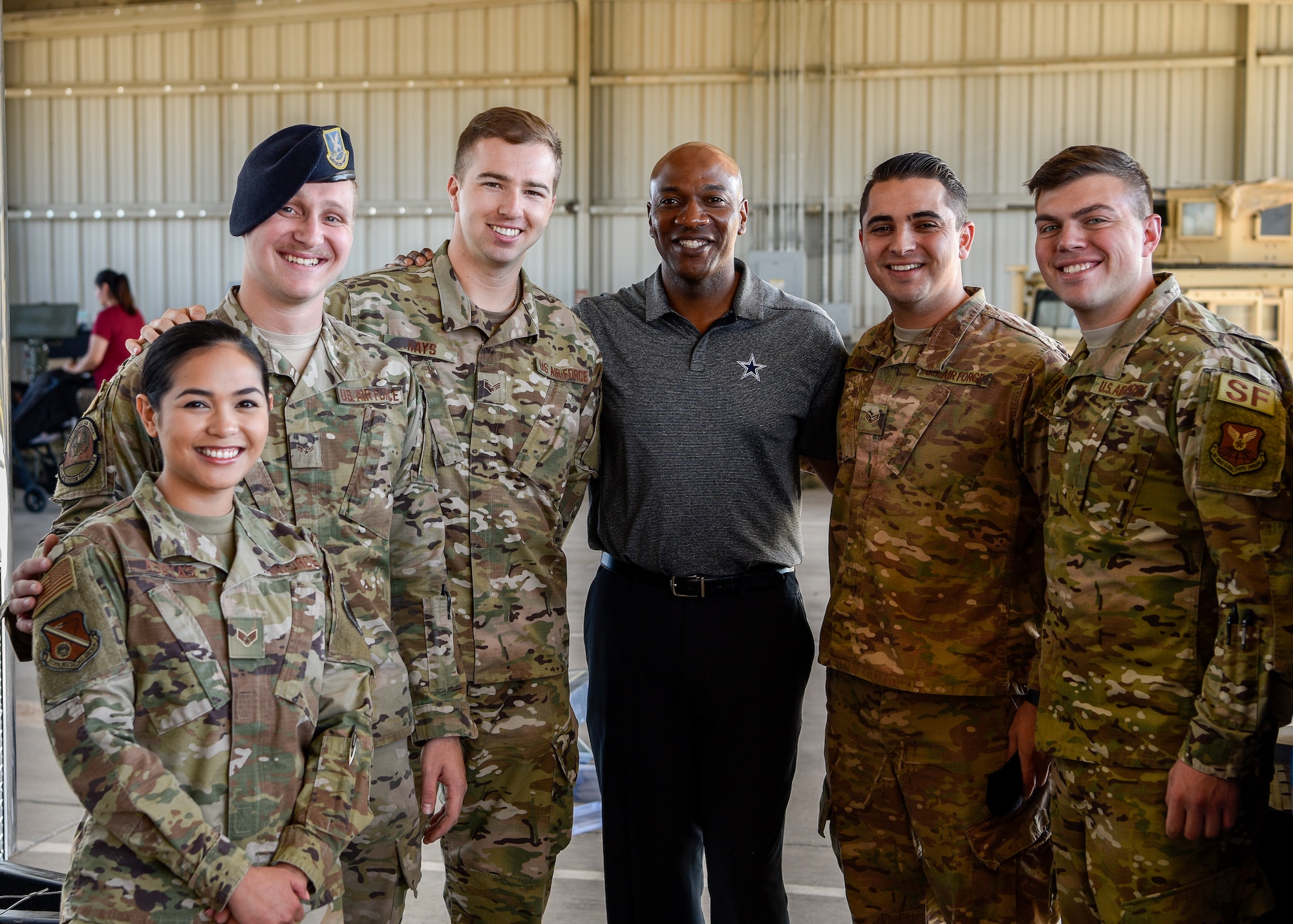 Chief Master Sgt. of the Air Force Kaleth O. Wright poses for a photo with the founding members of ‘Airman 4 Airman’ at Kirtland Air Force Base, N.M., Sept. 28, 2019. ‘Airman 4 Airman’ is a group dedicated to increasing morale and speaking up for Airmen of all tiers around the world. (U.S. Air Force photo by Airman 1st Class Austin J. Prisbrey)