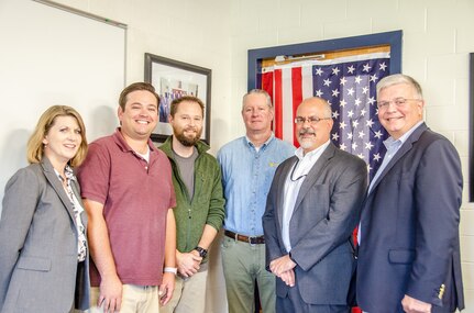 IMAGE: Patrick Browning, assistant professor of mechanical and aerospace engineering at West Virginia University received a research award from the U.S. Navy, Oct. 1. Left to Right: Glenna Miller, Chris Griffin, Patrick Browning, Wade Huebsch, John Fiore, and Warren Boord.