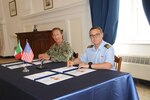 Naples Commanding Officer Capt. Todd Abrahamson, left, and Italian Base Commander Col. Stefano Ferramondo pose for a picture