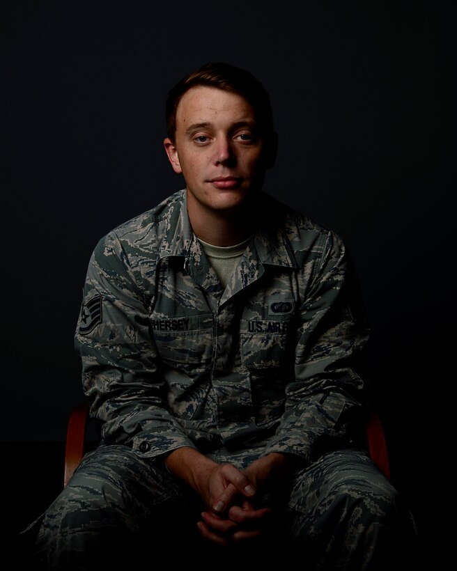 Staff Sgt. Bryan Hersey, 100th Comptroller Squadron budget analysis assigned to RAF Mildenhall, poses for photo at Royal Air Force Lakenheath, England, Oct. 3, 2019. Hersey, a recovering alcoholic, went through the Alcohol and Drug Abuse Prevention Treatment program this past year. (U.S. Air Force photo by Airman 1st Class Rhonda Smith)