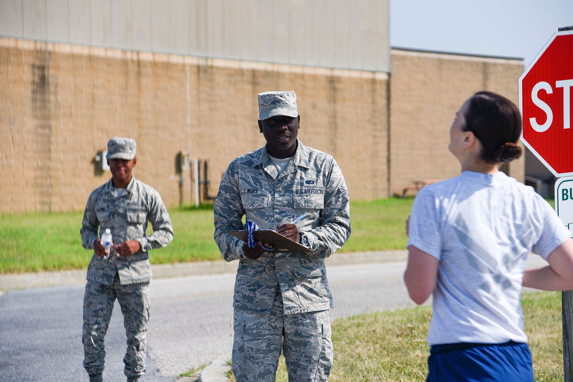 Airman 1st Class Ousseynou Mbaye, a base support specialist assigned to the 175th Force Support Squadron, Maryland Air National Guard, conducts a fitness test July 2, 2019 at Martin State Airport, Middle River, Md. Mbaye enlisted in the MDANG in October 2017 and would like to serve at least 20 years.