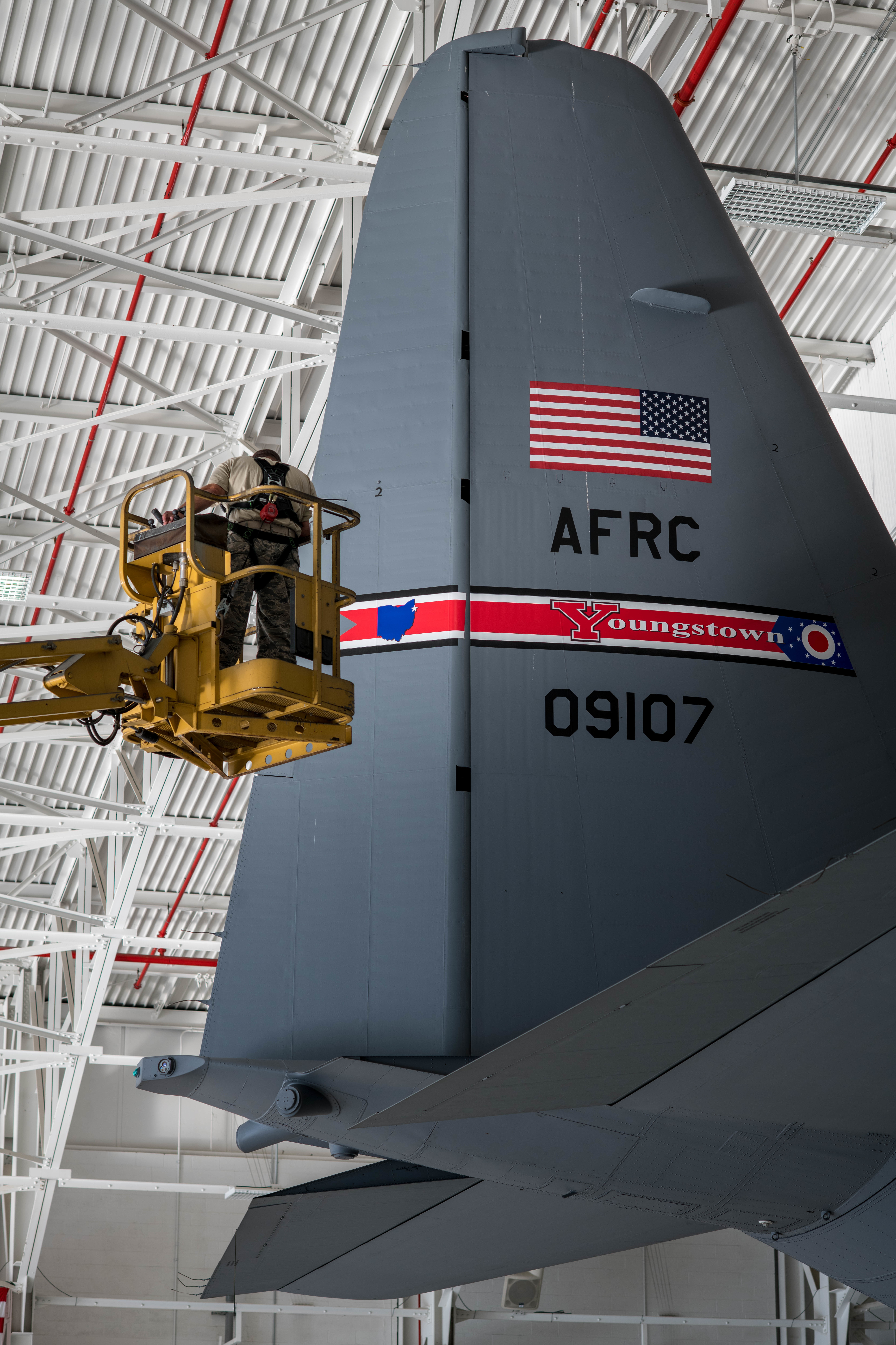Aircraft receives new decals Youngstown Air Reserve Station