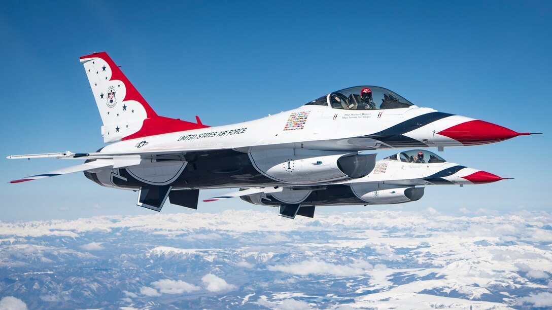 Photo of The United States Air Force Air Demonstration Squadron "Thunderbirds" refuel over the Colorado Mountains on the way to Seymour Johnson Air Force Base April 25, 2019. (U.S. Air Force Photo/SSgt Ned T. Johnston)