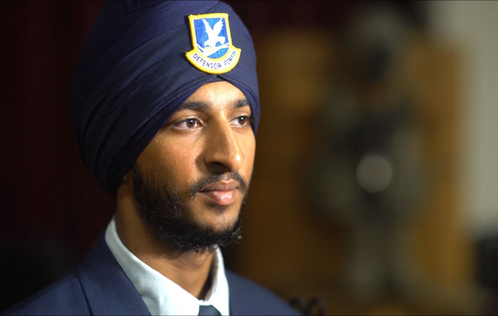 Airman 1st Class Sunjit Rathour earns his Security Forces beret as the first Sikh Airman to secure full religious accommodation, starting at Basic Military Training through Security Forces Apprentice Course, to wear a turban and remain unshaven in uniform. He graduated Security Forces technical training at Joint Base San Antonio-Lackland Sept. 26.