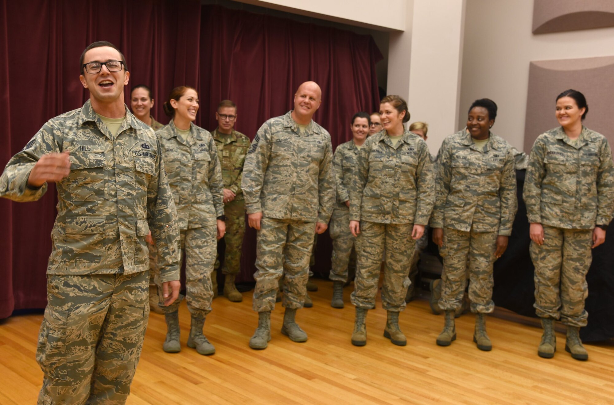 Members of the U.S. Air Force Band Singing Sergeants perform a song in Polish as part of the U.S. Air Force Honor Guard and Band immersion tour for Air Force District of Washington leadership Oct. 1.