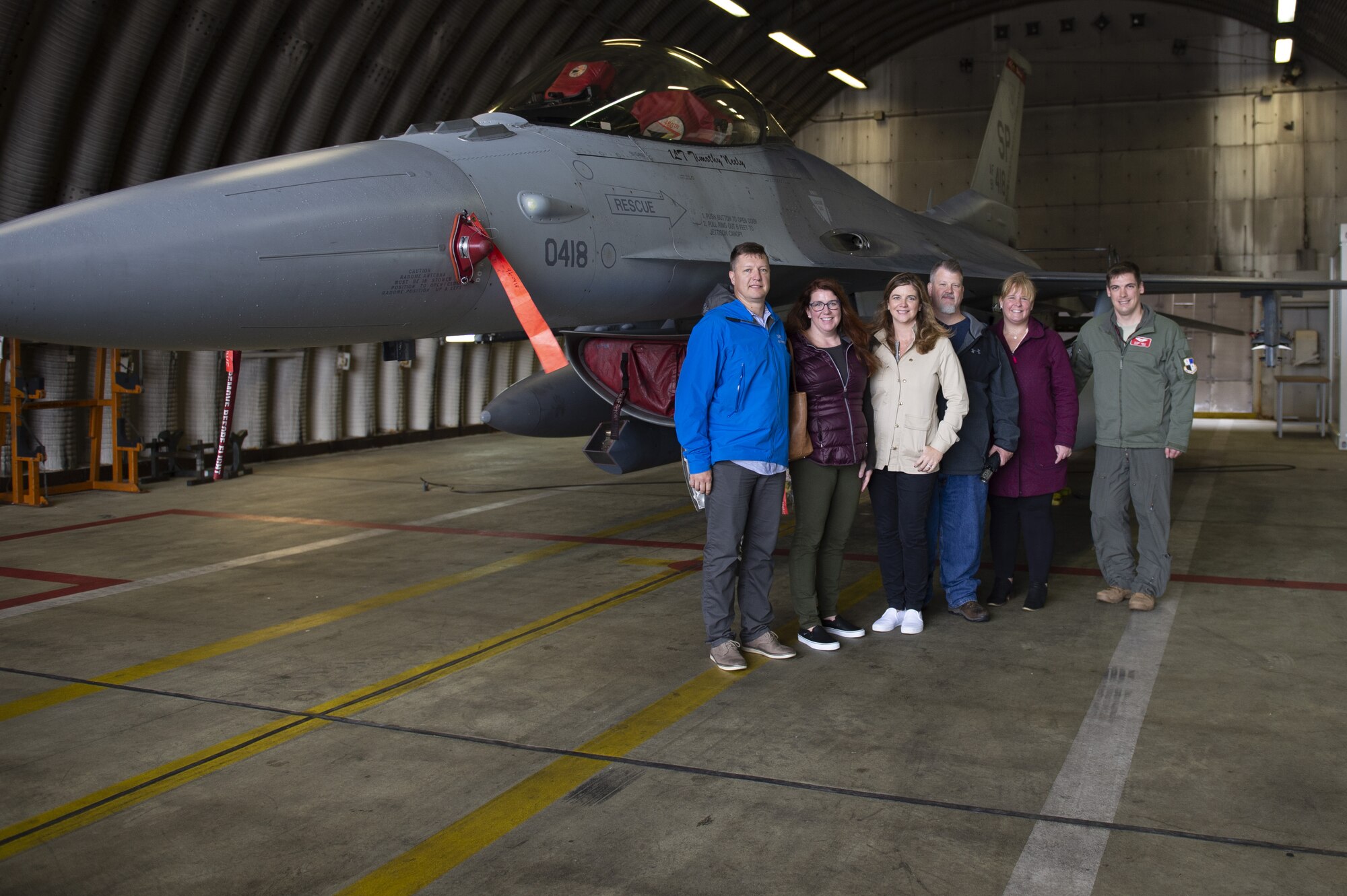 The Alcorn family visited the 52nd Fighter Wing touring the 480th FS, an F-16 Fighting Falcon and a memorial site that honored his late father and other members from the 52nd FW that made the ultimate sacrifice.