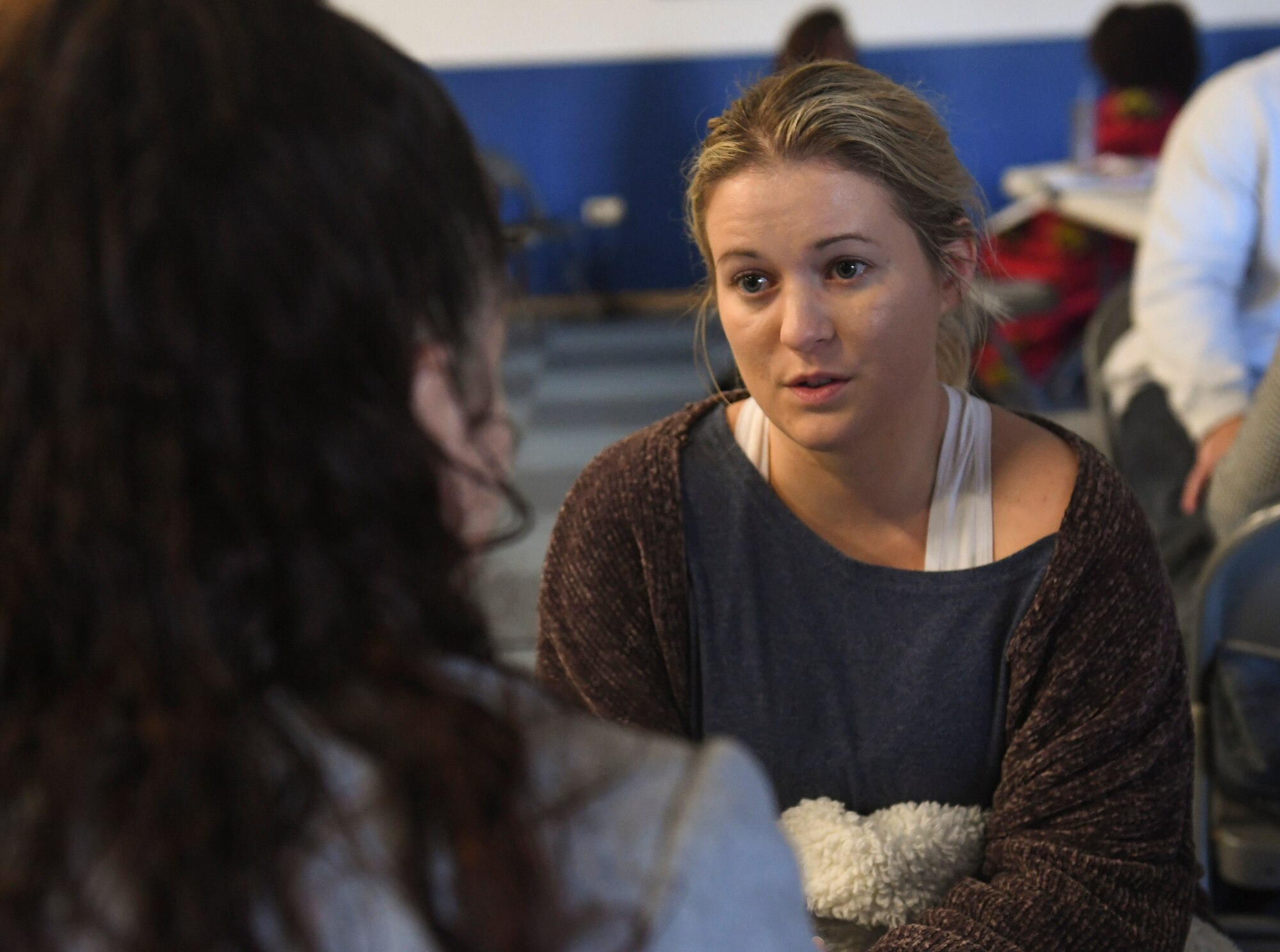 Volunteer victim advocates-in-training practice techniques to help sexual assault victims at Ramstein Air Base, Oct. 4, 2019. The 86th Airlift Wing Sexual Assault Prevention and Response VVA initial training is a week-long course to receive a 2-year, nationally accredited certification.