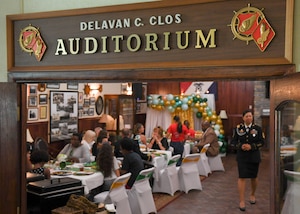 Event attendees socialize during the Gold Star Mothers and Families Day luncheon at Joint Base Langley-Eustis, Virginia, Sept. 29, 2019.