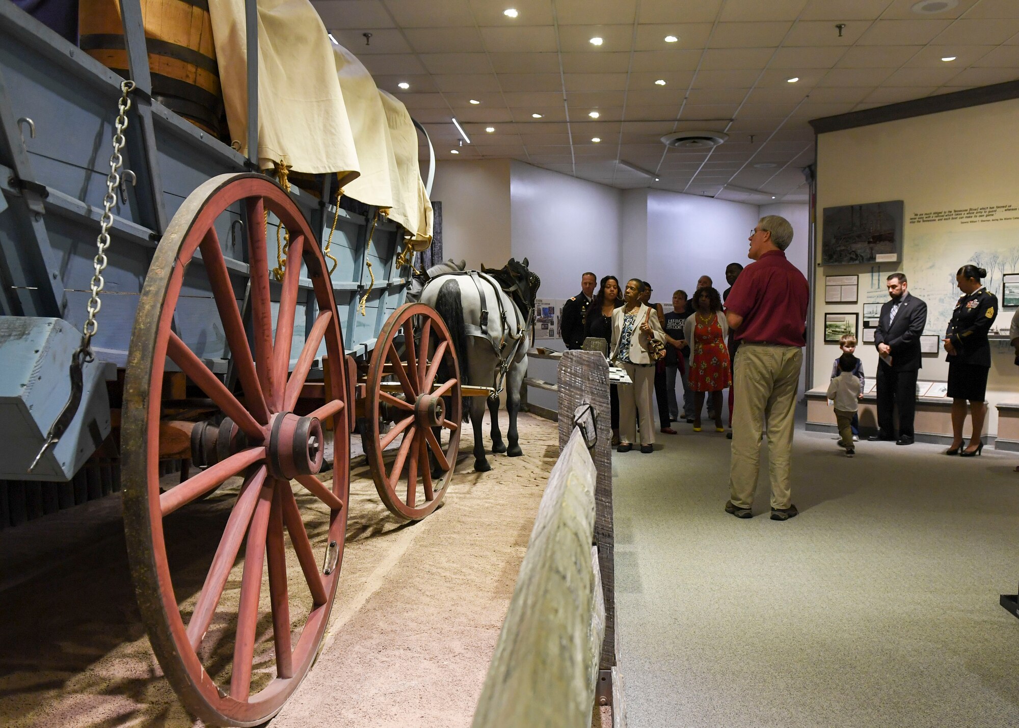 Event attendees take a tour of the U.S. Army Transportation Museum during the Gold Star Mothers and Families Day luncheon at Joint Base Langley-Eustis, Virginia, Sept. 29, 2019.